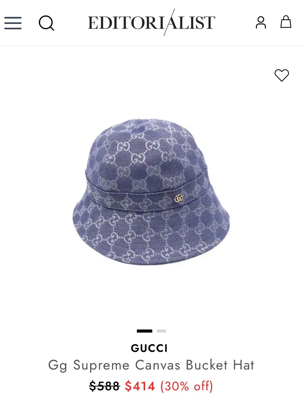 Gucci Purple GG Supreme Canvas Bucket Hat